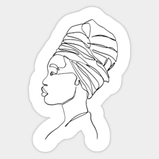 Black woman head wrap Sticker